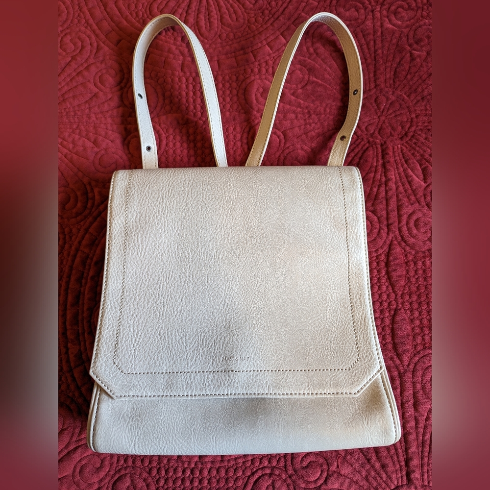 Matt & Nat cream backpack purse. "Mercy"
